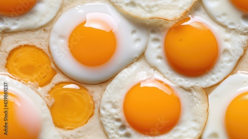 Seamless pattern fried eggs. Diet breakfast.