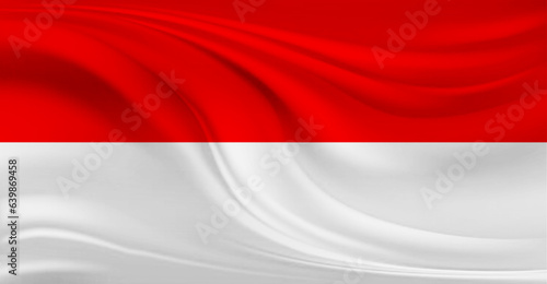 Flag of Indonesia Flying in the Air