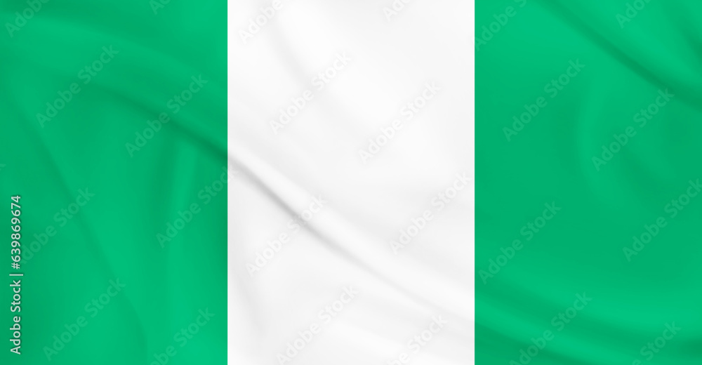 Flag of Nigeria Flying in the Air