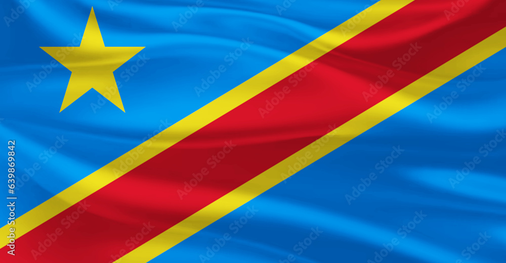Flag of The Democratic Republic of the Congo Flying in the Air Flag of The Democratic Republic of the Congo Flying in the Air