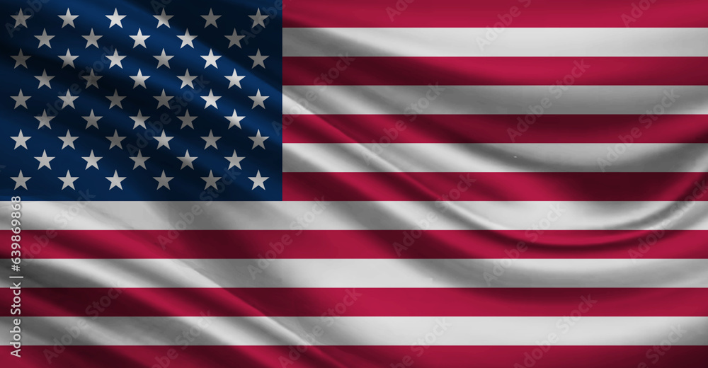 Obraz premium Flag of USA Flying in the Air