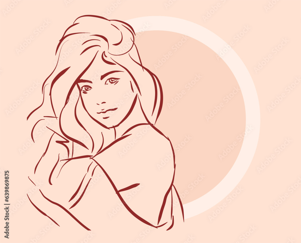 illustration of a long hair girl vector for illustration decoration card illustration of a long hair girl vector for illustration decoration card