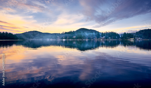 Madeira Park at sunset. Pender Harbor. Sunshine Coast  British Columbia  Canada