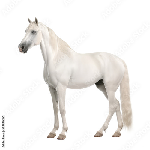 white horse looking isolated on white © Tidarat
