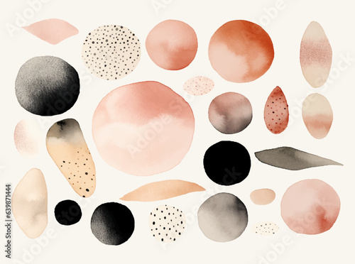 Pastel color brushstroke design vector set