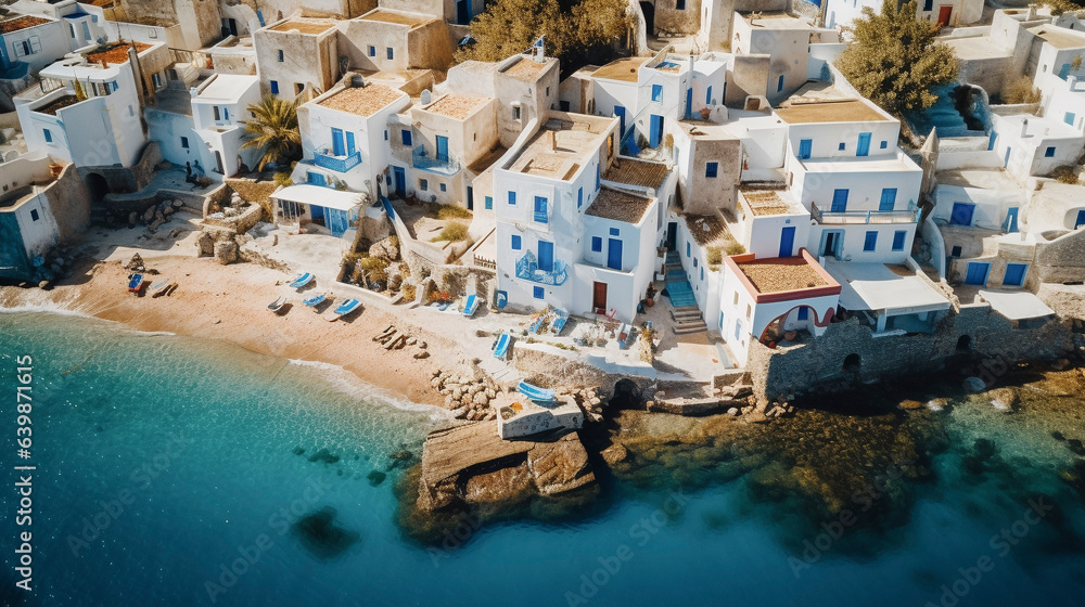 Drone photo, in Greece near Naxos and Paros islands 