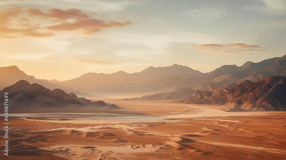 Naklejka premium Drone photo taken with DJI Mini 3 , near Death Valley California at sunrise 