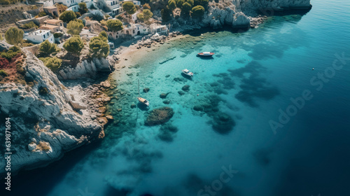 Drone photo, taken with DJI Mini 3 pro in Greece near Naxos and Paros islands 