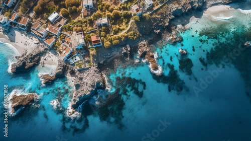 Drone photo, in Greece near Naxos and Paros islands 