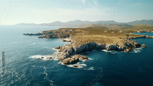 Drone photo, taken with DJI Mini 3 pro in Greece near Naxos and Paros islands 