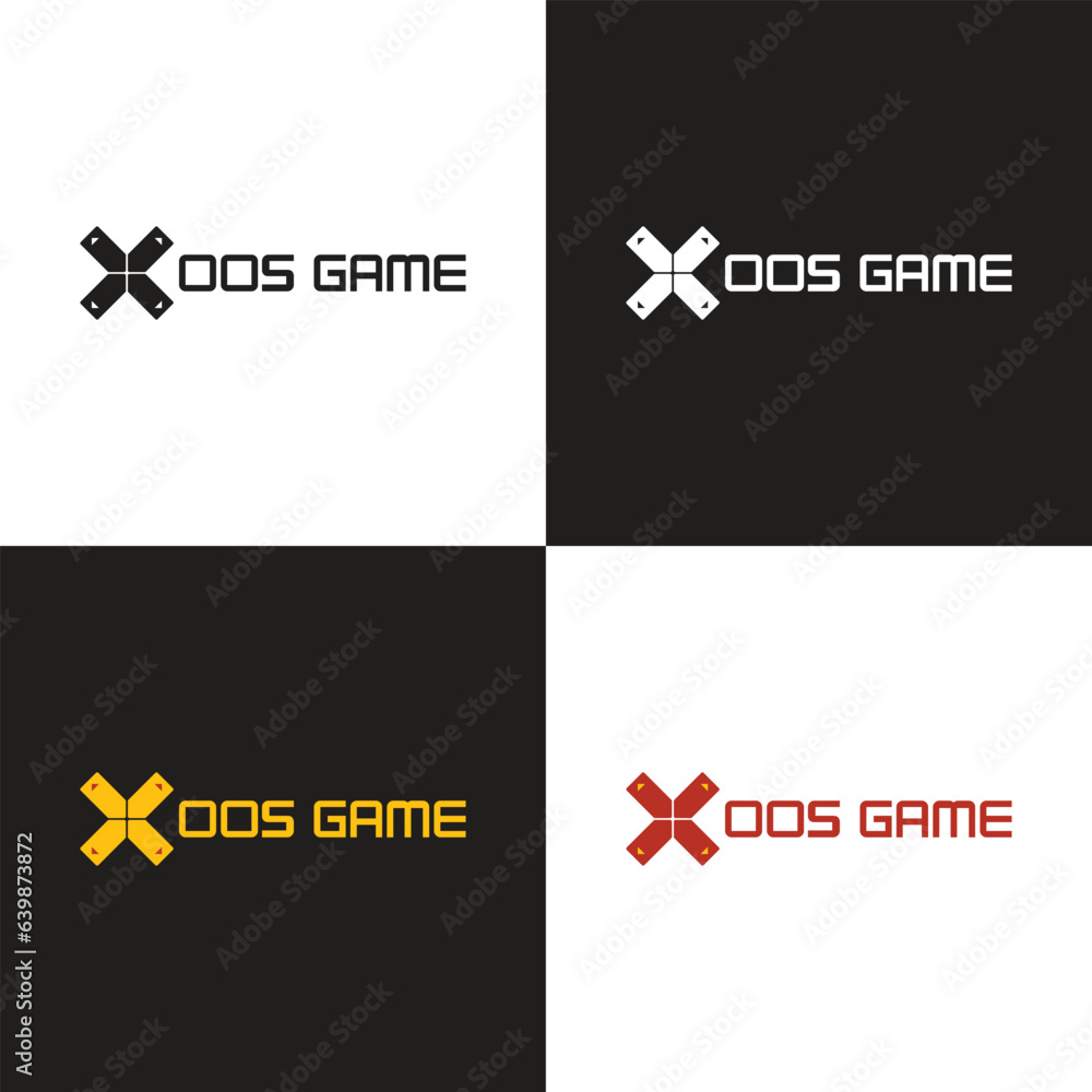 Xoos Game Logo with game control logo Xoos Game Logo with game control logo