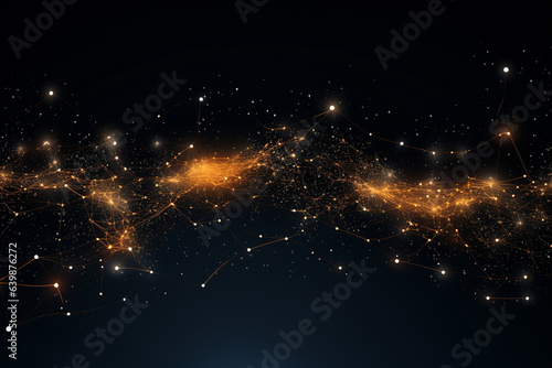 Abstract waving particle technology background design. Abstract wave moving dots flow particles, hi-tech and big data background.