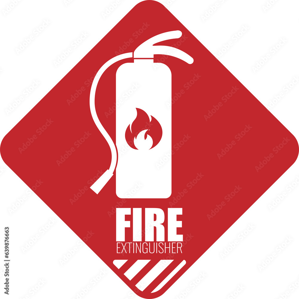 Printable isolated red rectangle design label sticker of fire