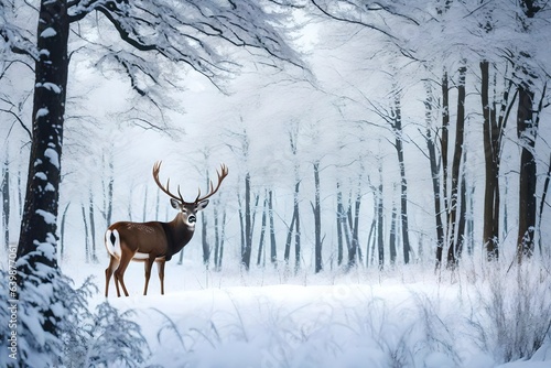 deer in winter Generated Ai © AQ Arts