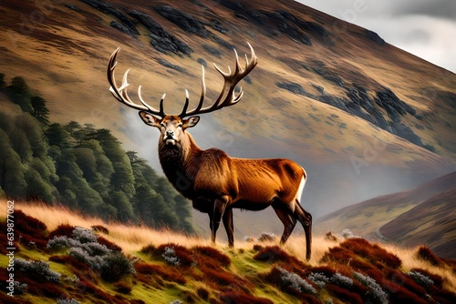 deer in the mountains Generated Ai