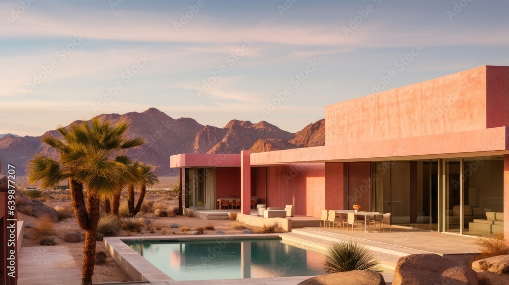 Fototapeta premium A modern Villa in the desert