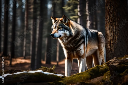 wolf in the forest Generated Ai