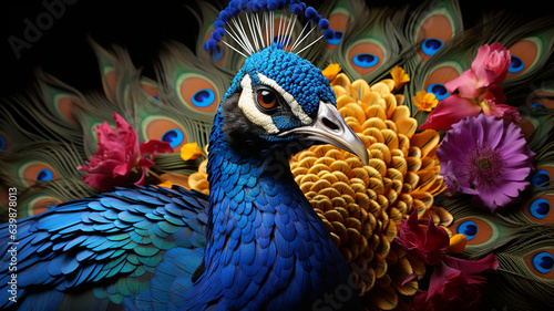 beautiful peacock with colorful feathers © Aghavni