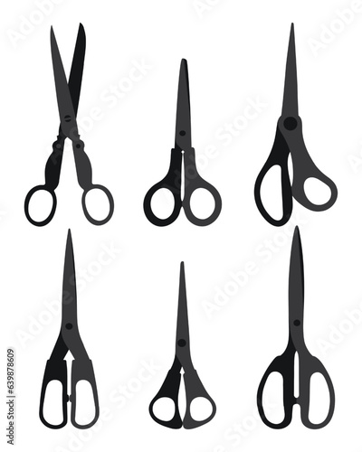 Sketchy image of stationery, pocket scissors silhouette.