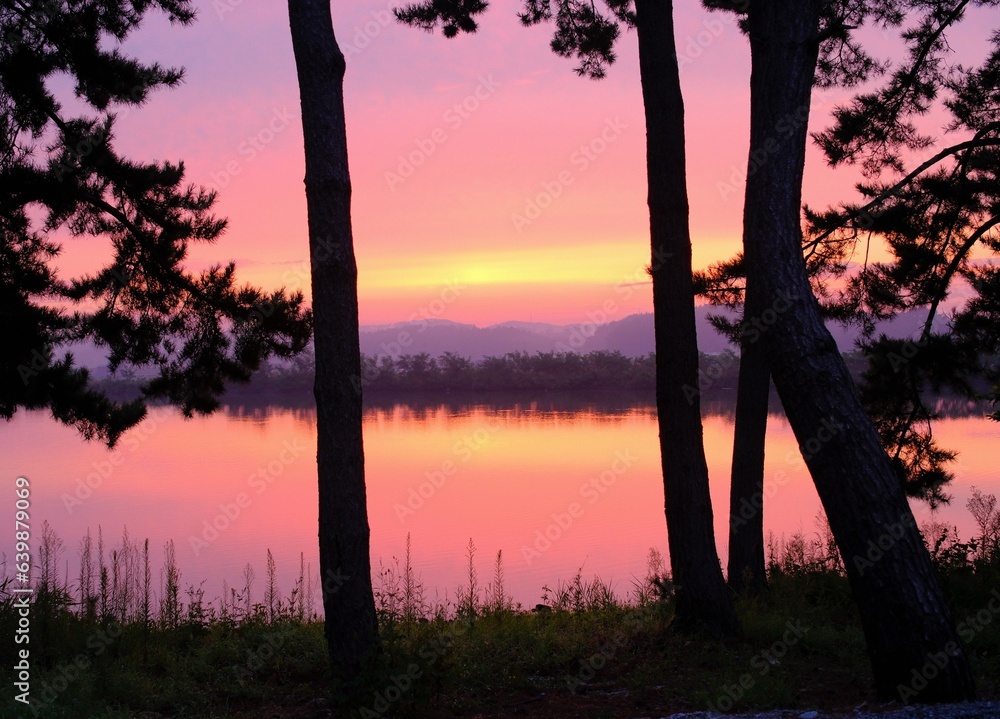 sunset on the lake sunset on the lake