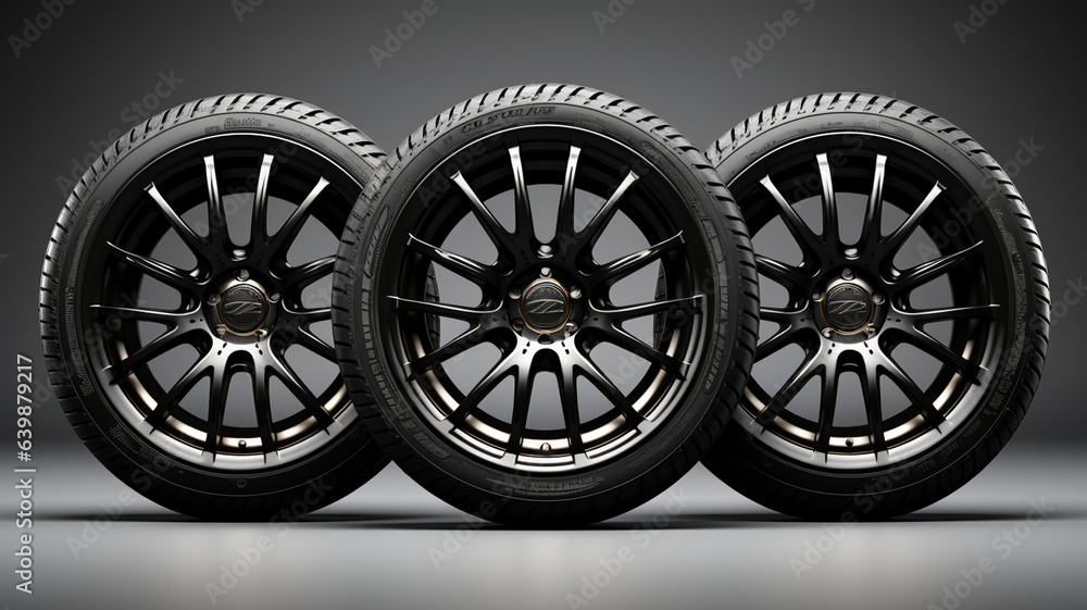 car wheel on white background