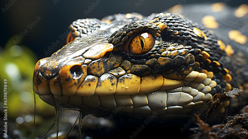 Obraz premium a deadly snake close shot beautiful colors