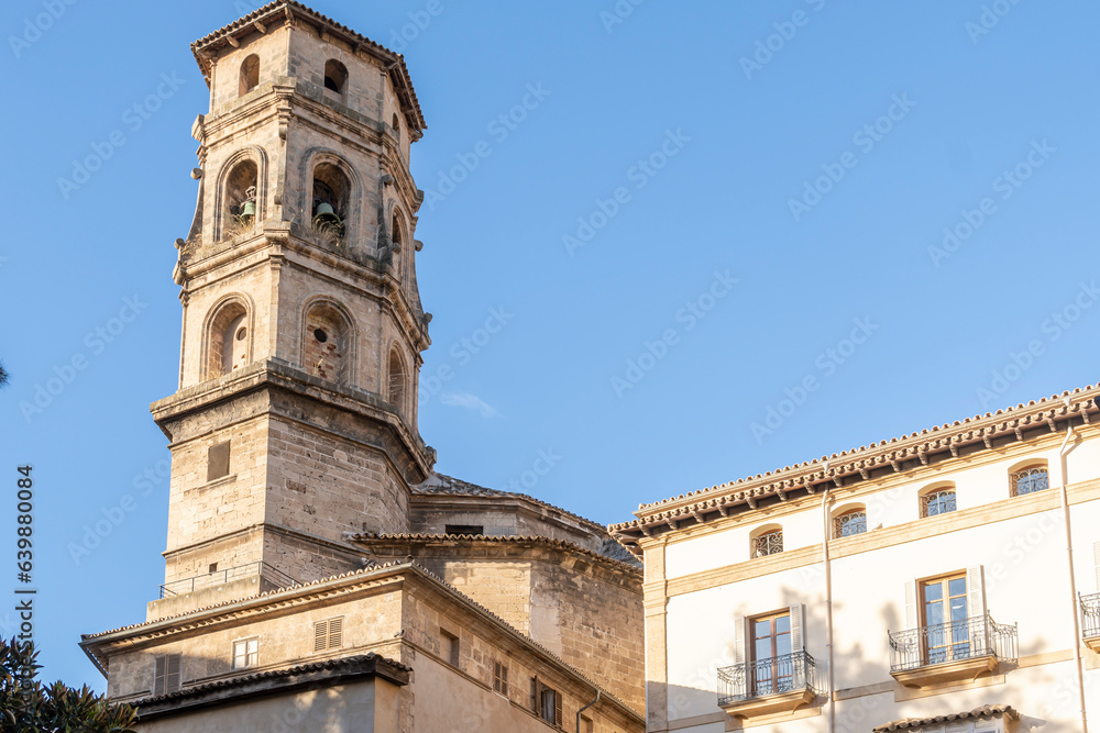 Tower of the Catholic church of San Nicolas in Palma de Mallorca
