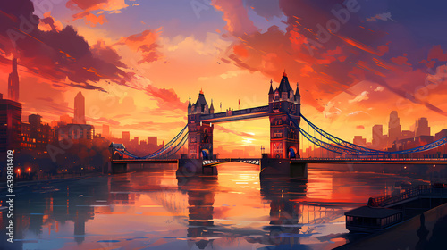 Illustration of the beautiful city of London. United Kingdom