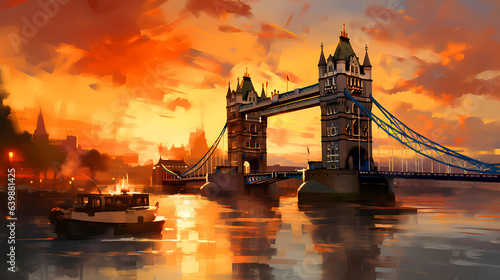 Illustration of the beautiful city of London. United Kingdom