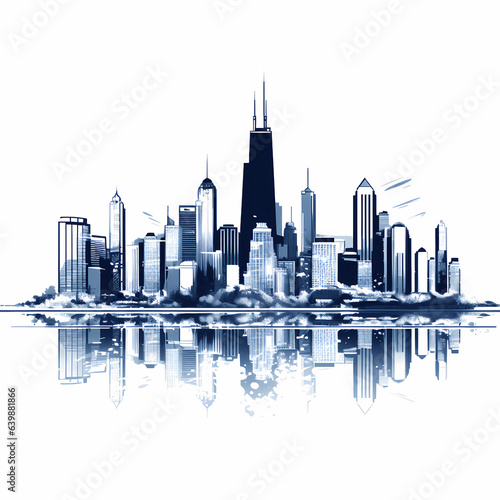 Illustration of a beautiful view of Chicago  USA