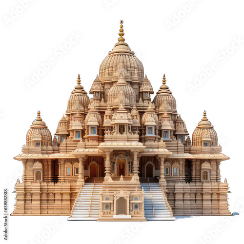 Hindu temple isolated on white created with Generative AI