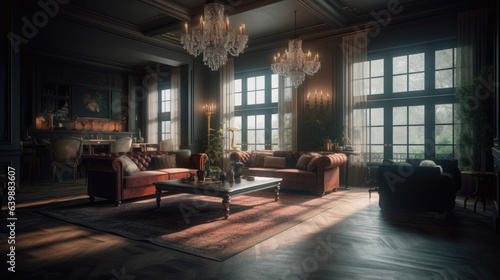 Interior of luxury home mock up. © Matthew