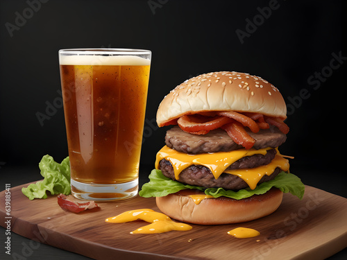 Craft beef burger with cheese