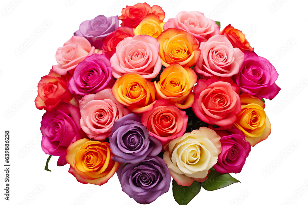 Rose flower bouquet arrangement, bold color, white background PNG Rose flower bouquet arrangement, bold color, white background PNG