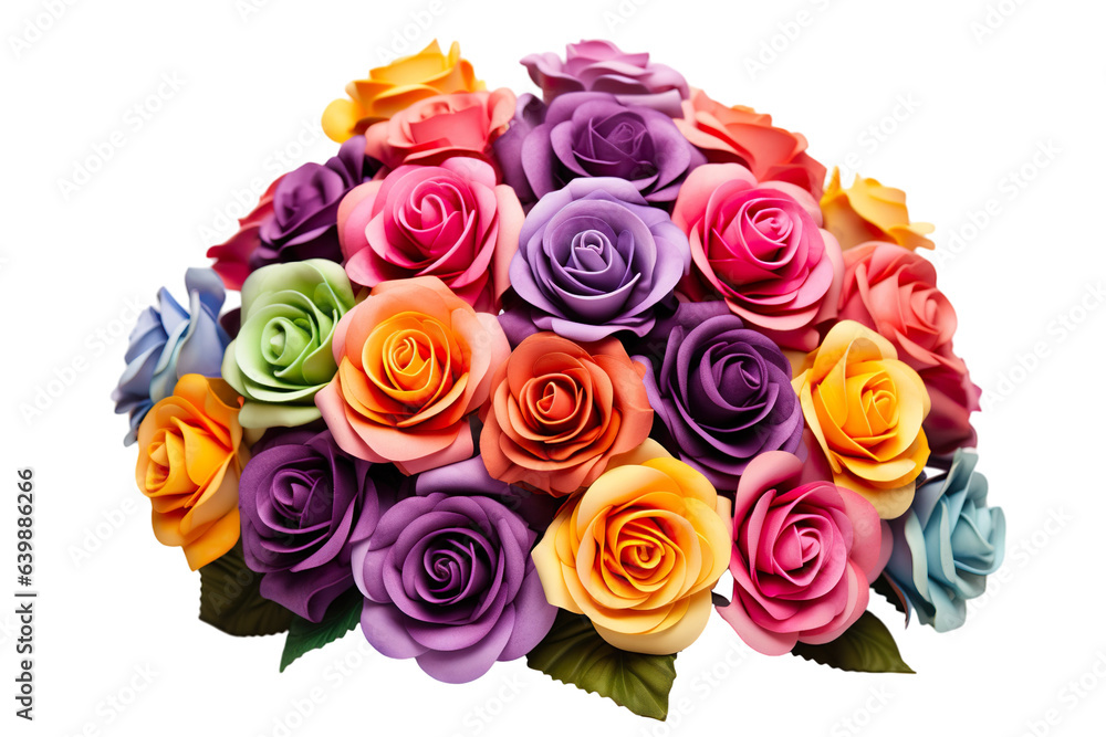 Rose flower bouquet arrangement, bold color, white background PNG Rose flower bouquet arrangement, bold color, white background PNG