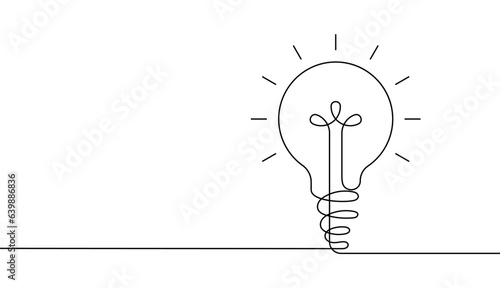 Continuous line drawing light bulb
