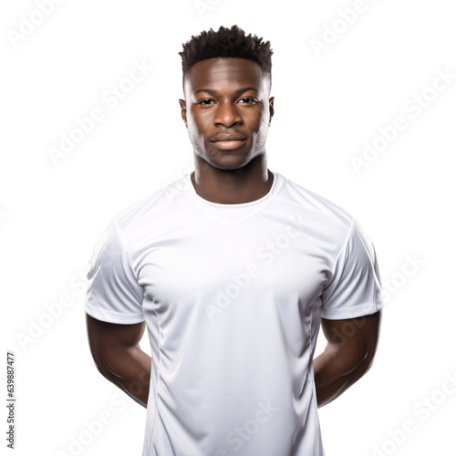 Handsome african american male football player isolated on transparent background