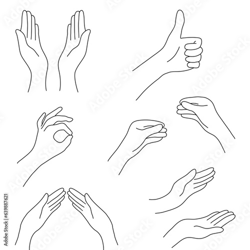 set of vector images with gestures
