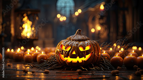Halloween jack pumpkin. Halloween greeting card © Alexey