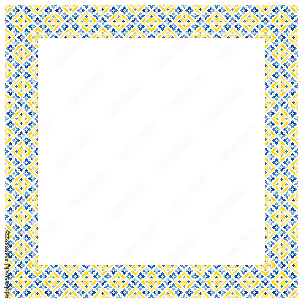 Vector illustration of Ukrainian ornament in ethnic style, identity, vyshyvanka, embroidery for print clothes, websites, banners. Background. Geometric design, border, copy space, frame Vector illustration of Ukrainian ornament in ethnic style, identity, vyshyvanka, embroidery for print clothes, websites, banners. Background. Geometric design, border, copy space, frame