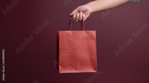 Hand holding paper shopping bag  © kimly