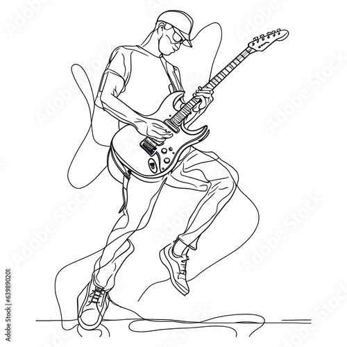 someone playing electric guitar while jumping on stage