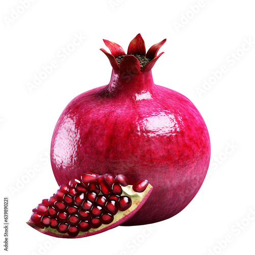 a pomegranate. transparent background 