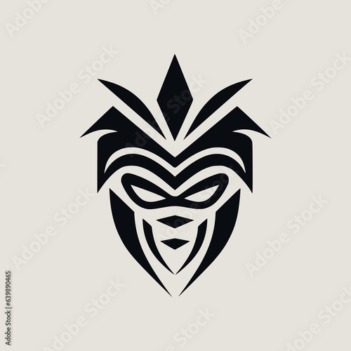 simple mask culture amazon tribe logo vector illustration template design