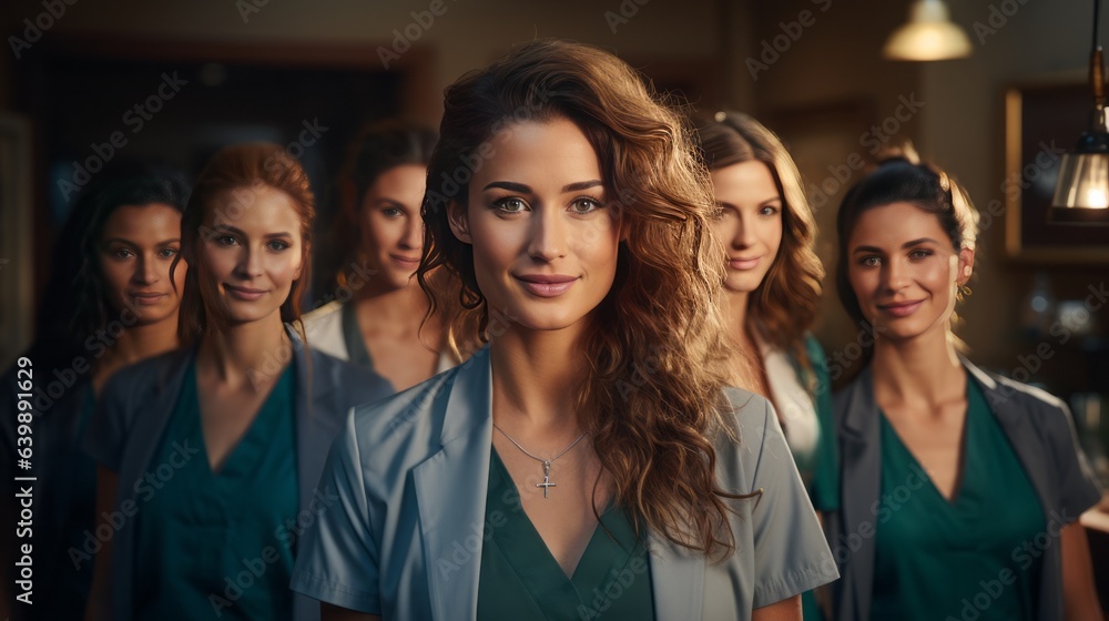 Diverse Female Doctors Portrait. Medical Team Unity. Diverse Female Doctors Portrait. Medical Team Unity.