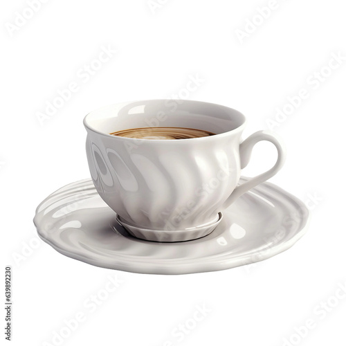 Coffee cup and saucer. transparent background