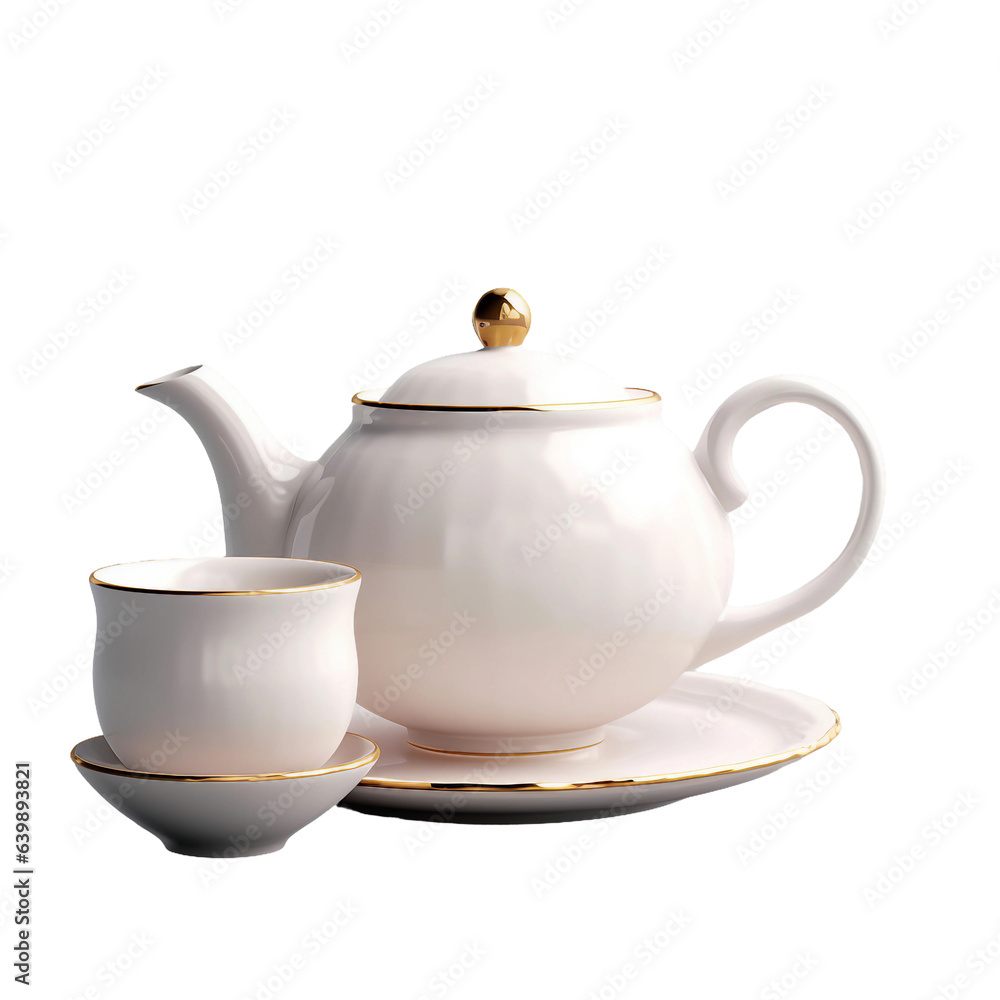 Teapot and teacup. transparent background Teapot and teacup. transparent background