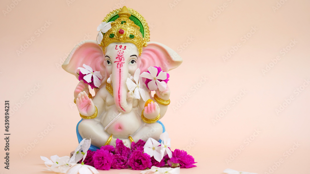 Lord Ganesha with pink background, Celebrate Hindu God Ganesha Ganesh festival