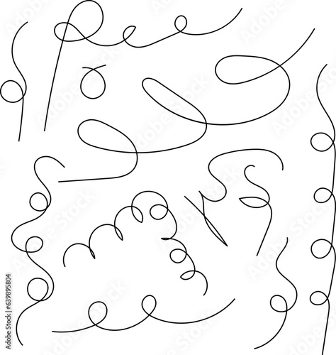 Hand drawn dotted curved line shape. Curved line - vector illustration isolated on white background.