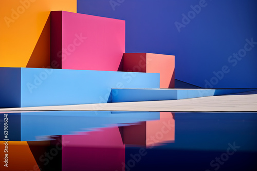 Abstract podium colorful space.